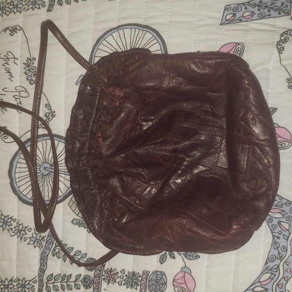 Leather purse deep purple. Clutch or crossbody - Picture 3 of 6